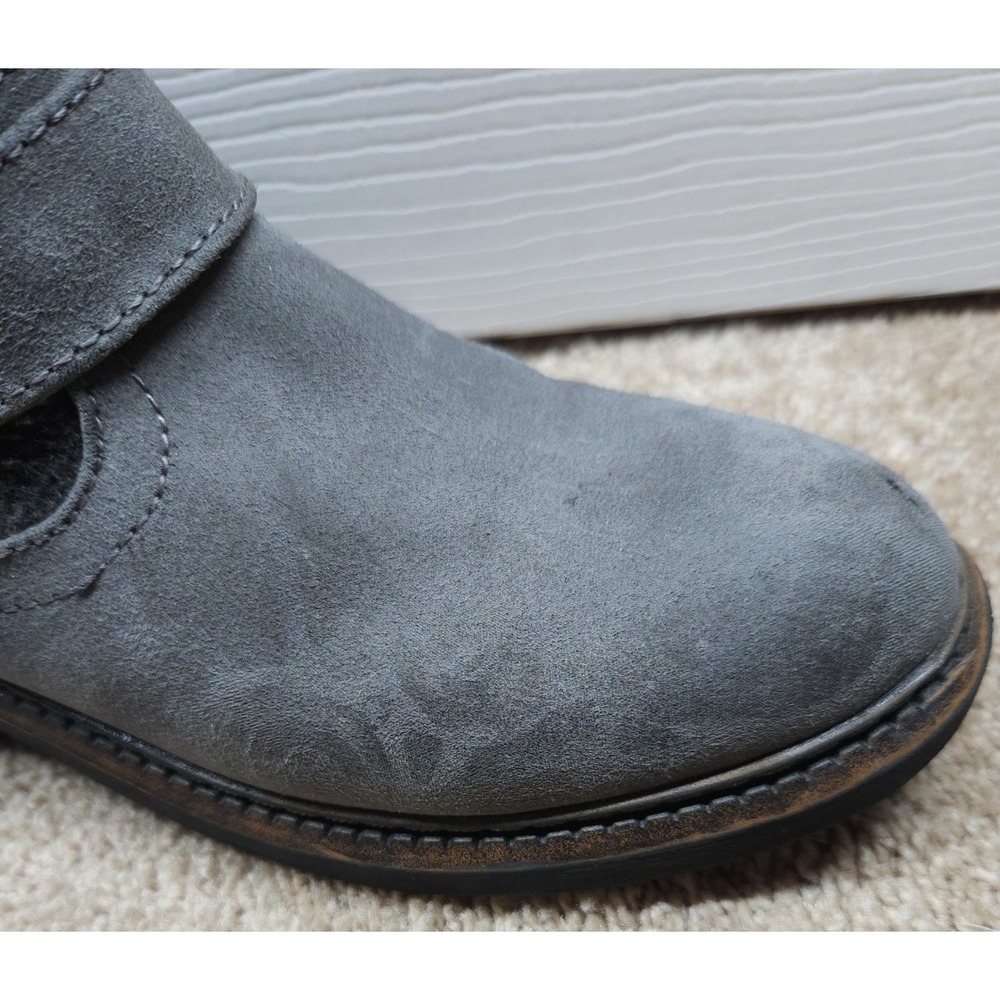 White Mountain Women's Carlin Suede/Fabric Buckle Ankle Booties Gray 7M Western - Picture 13 of 13